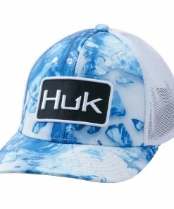 Mens Huk Mossy Oak Fracture Stretch Trucker