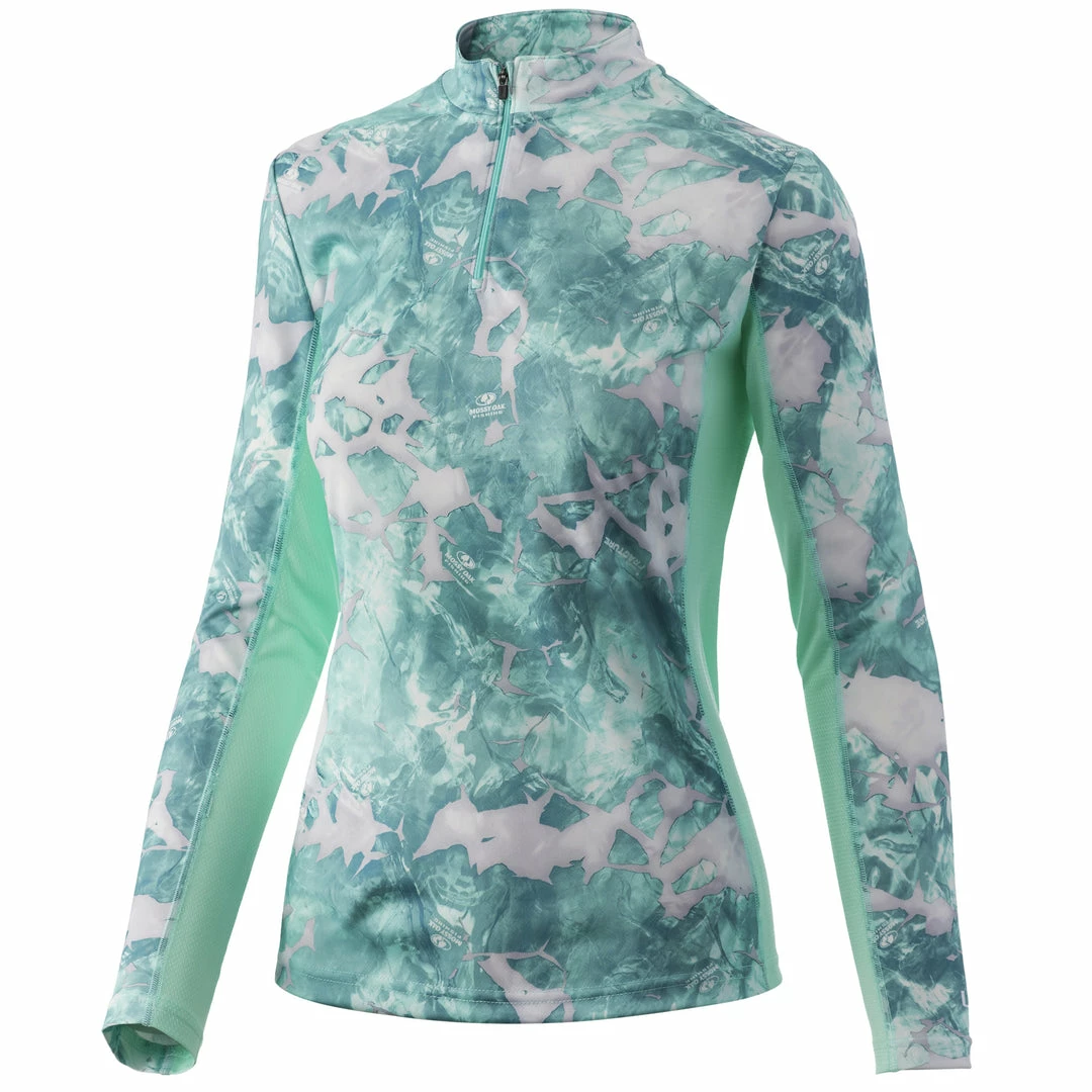 Huk Womens Icon X Mossy Oak Fracture 1/4 Zip 3 Huk Womens Icon X Mossy Oak Fracture 1/4 Zip