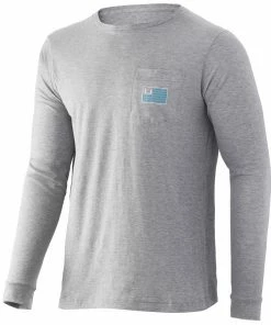 Mens Huk And Bars Long Sleeve Pocket Tee