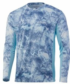 Mens Huk Icon X Mossy Oak Fracture Long Sleeve