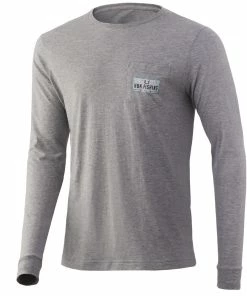 Huk Long Sleeve Stack Logo Pocket Tee