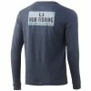 Mens Huk Long Sleeve Stack Logo Pocket Tee