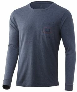 Huk Long Sleeve United Pocket Tee